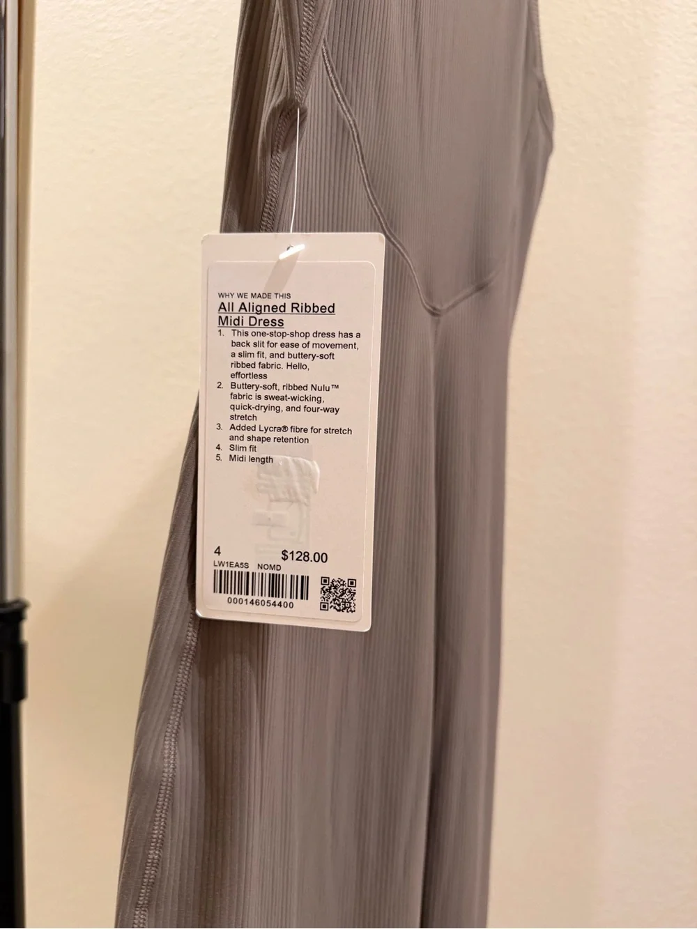 NWT Lululemon All Aligned Ribbed Midi Dress Nomad NOMD Size 4